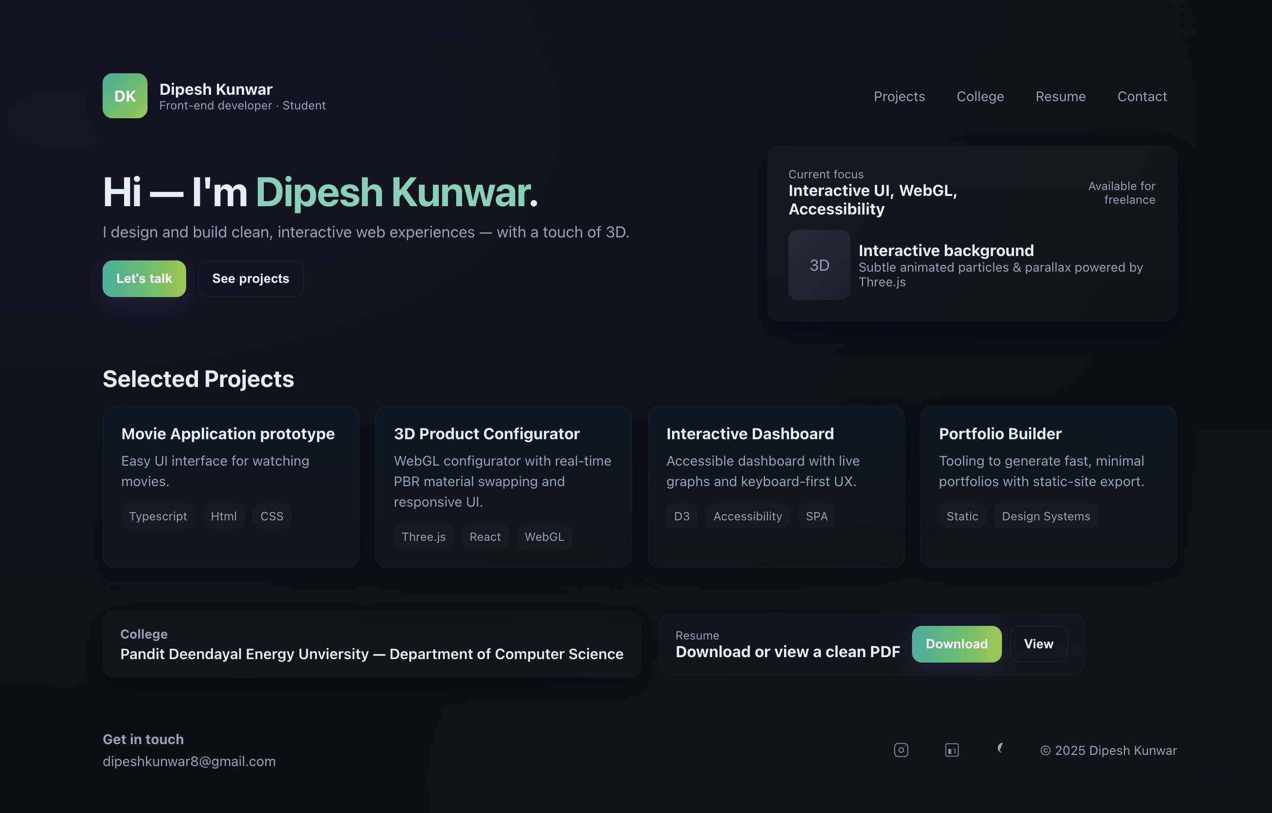 Portfolio Page